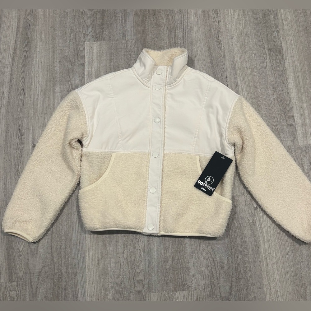 Cream and White Sherpa Jacket NWT